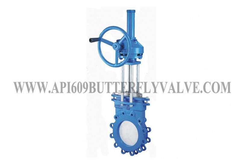 Bevel Gear Operation Uni-directional Seal Soft Seated Knife Gate Valve For Sewage