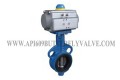 Pneumatic Actuated Ductile Iron Body Resilient Seat API609 Butterfly Valve